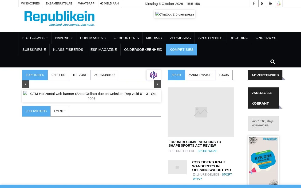 Die Republikein homepage screenshot