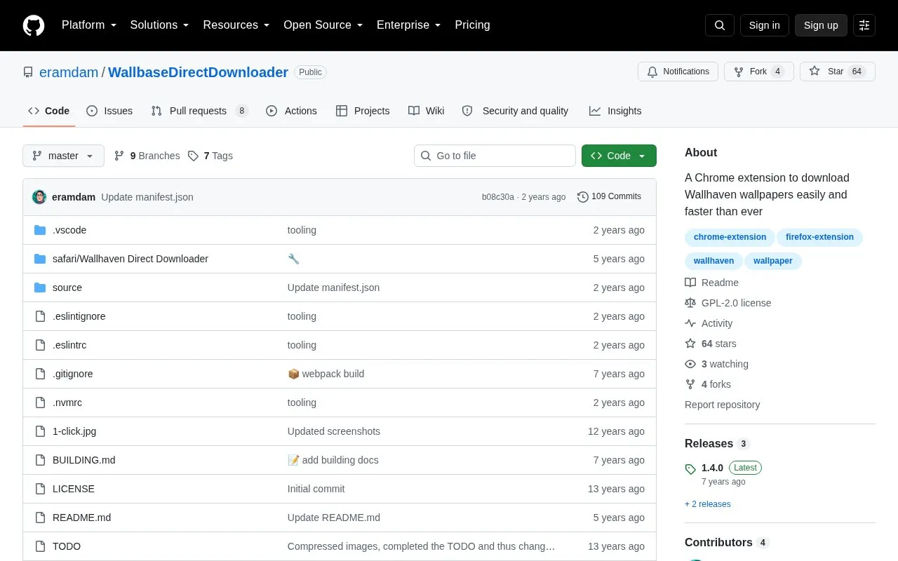Downloader homepage screenshot