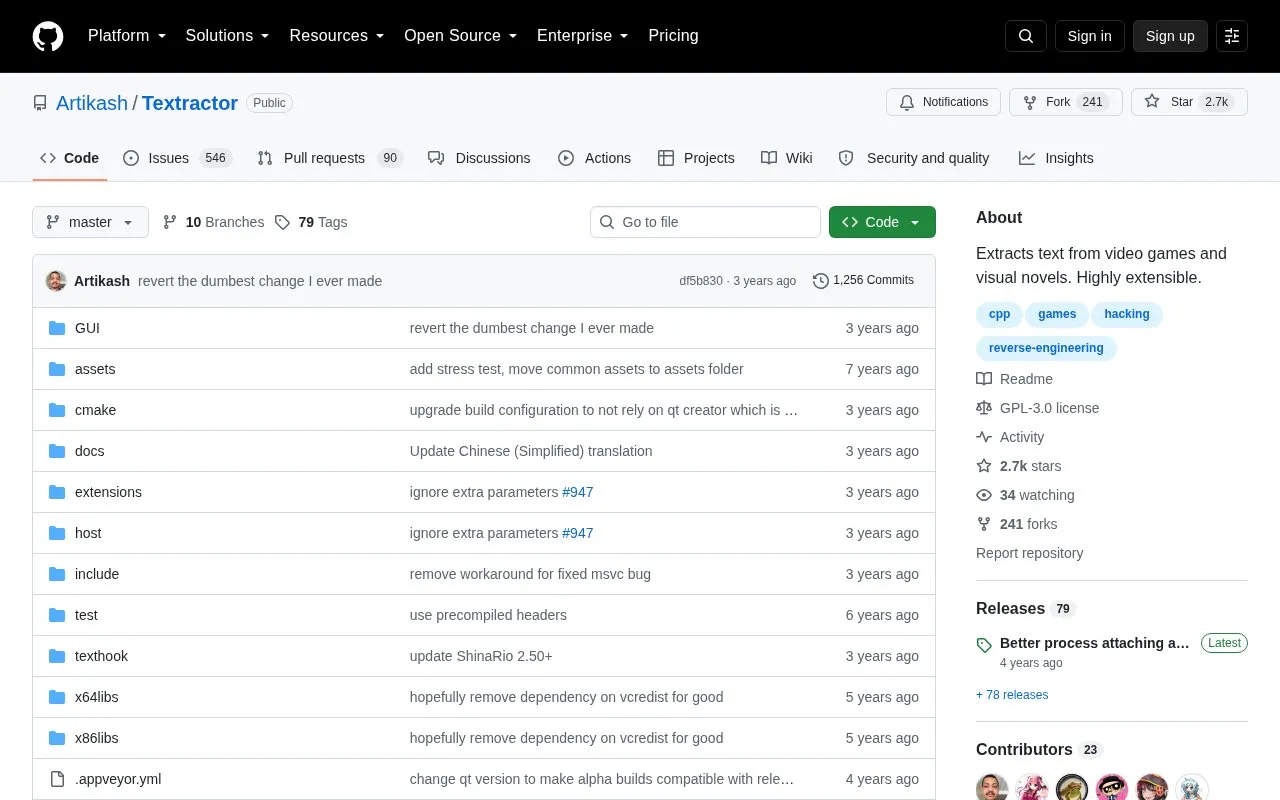 Textractor homepage screenshot