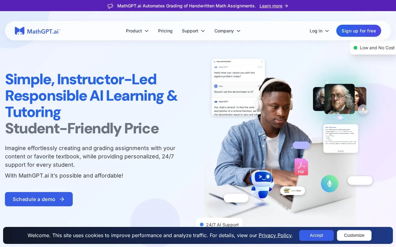 MathGPT.ai homepage screenshot