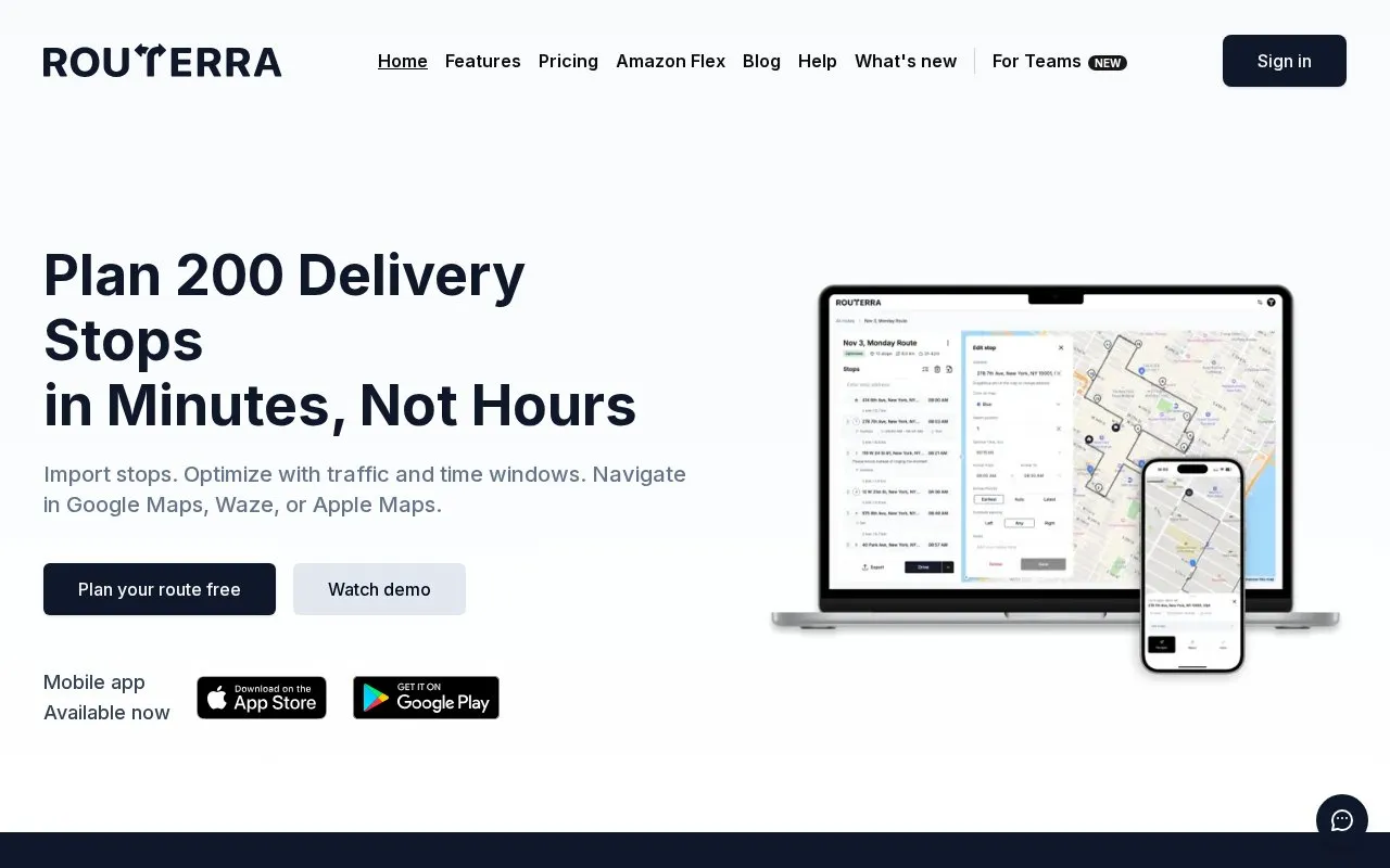Routerra homepage screenshot