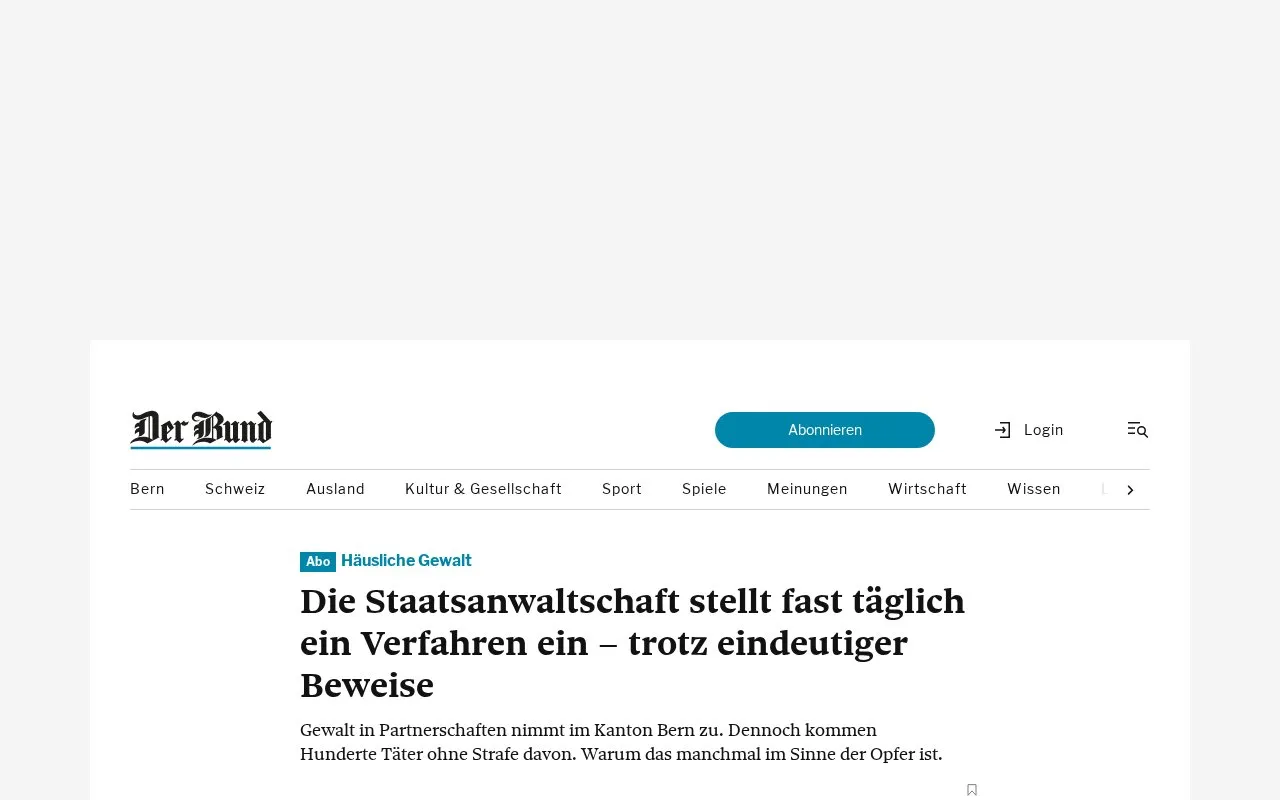 Der Bund homepage screenshot