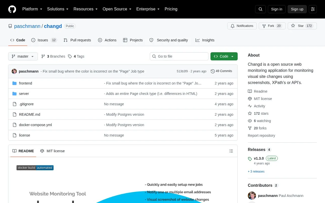 Changd homepage screenshot