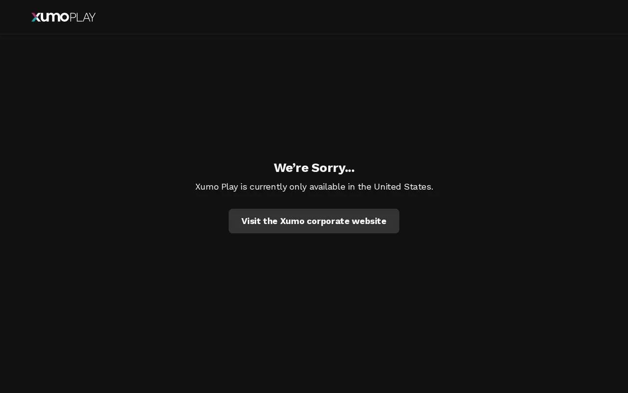 Xumo Play homepage screenshot