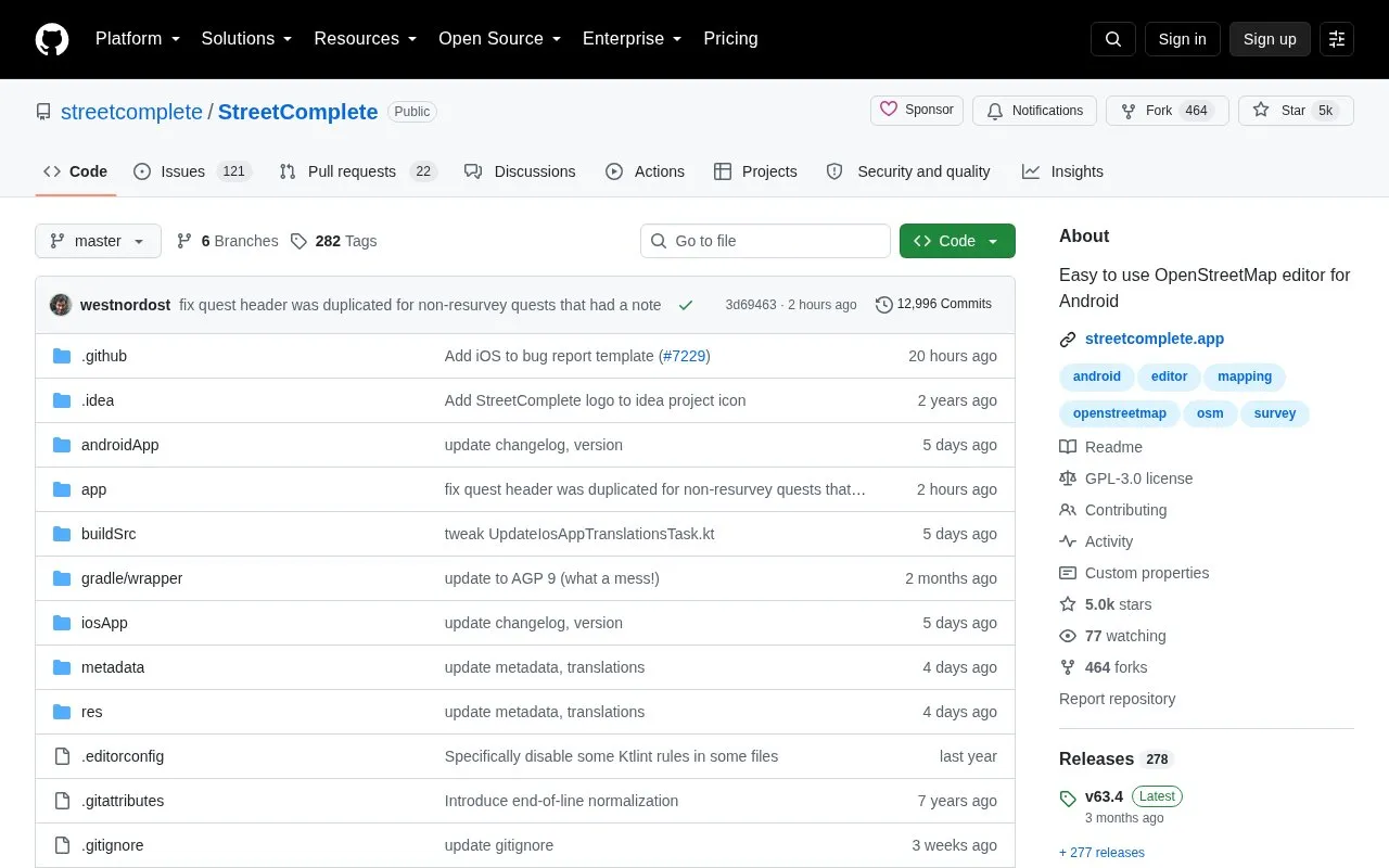 Streetcomplete homepage screenshot