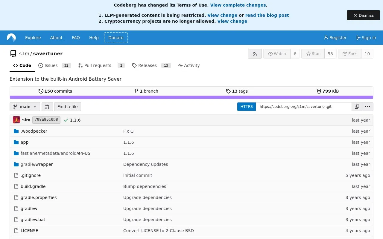 SaverTuner homepage screenshot