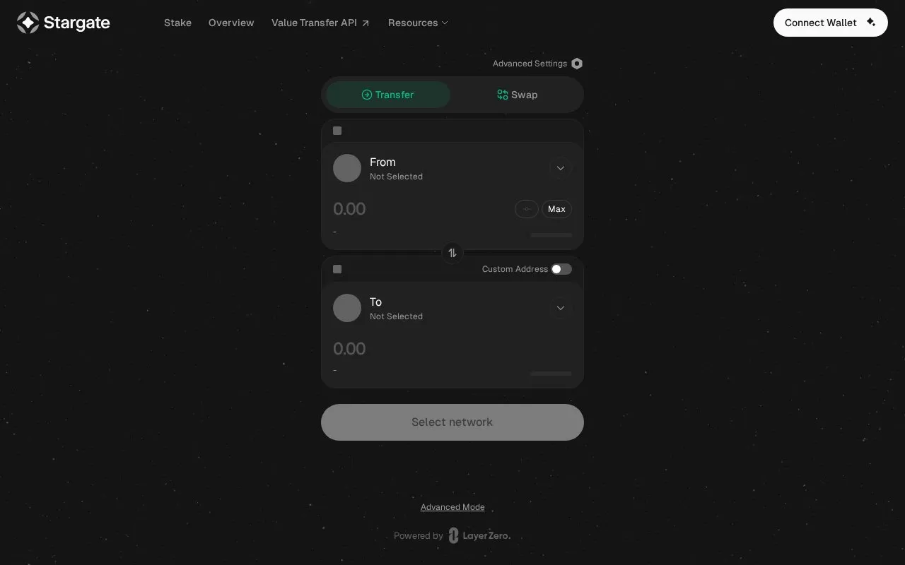 Stargate V2 homepage screenshot