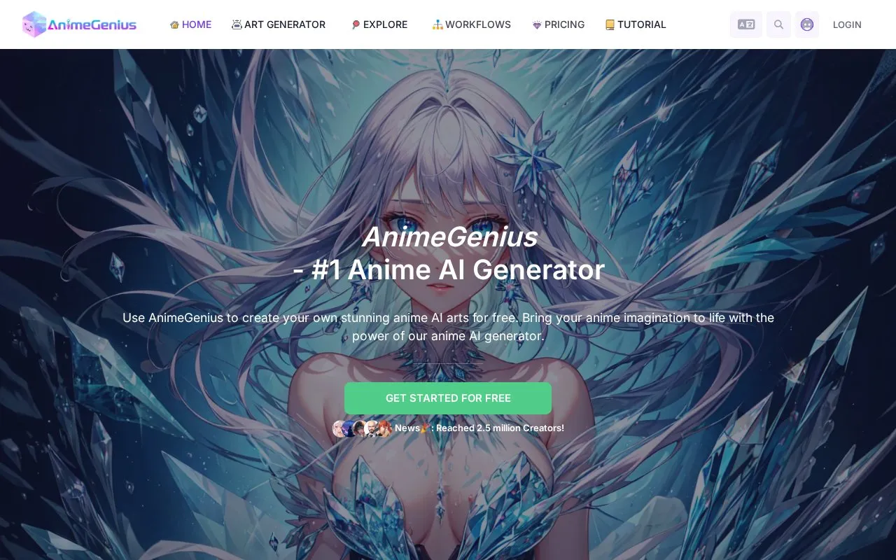 AnimeGenius homepage screenshot