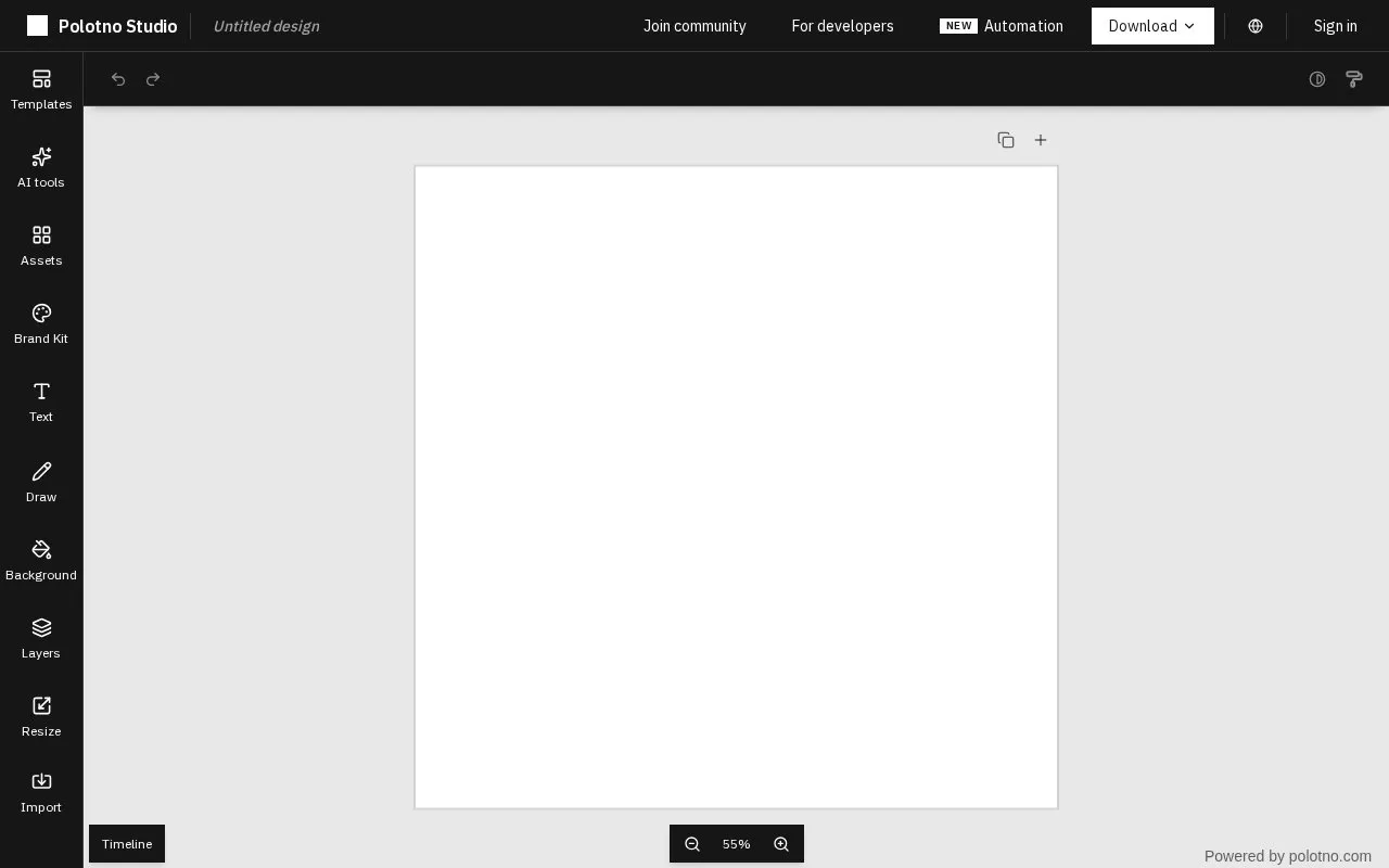 Polotno Studio homepage screenshot