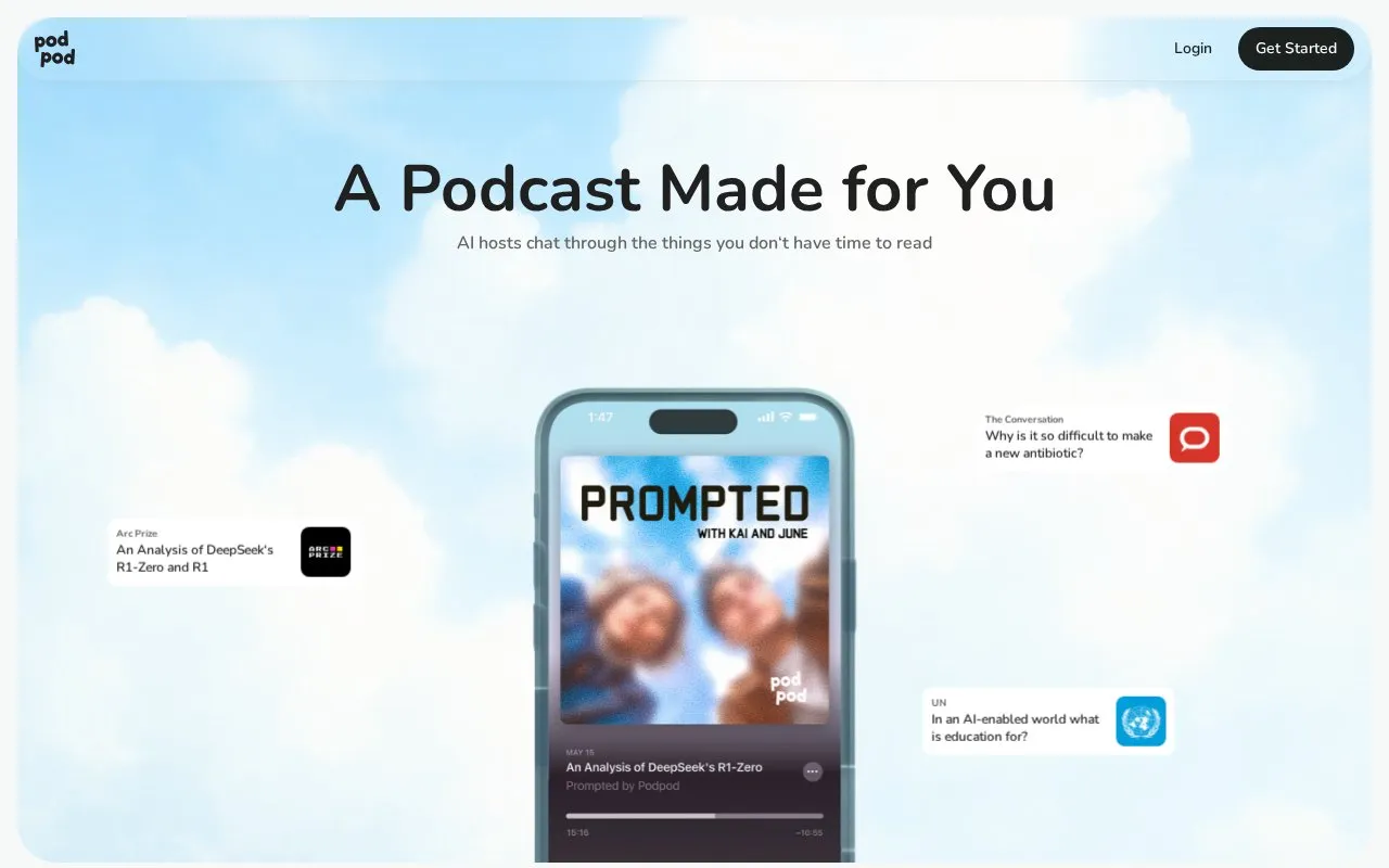 Podpod homepage screenshot