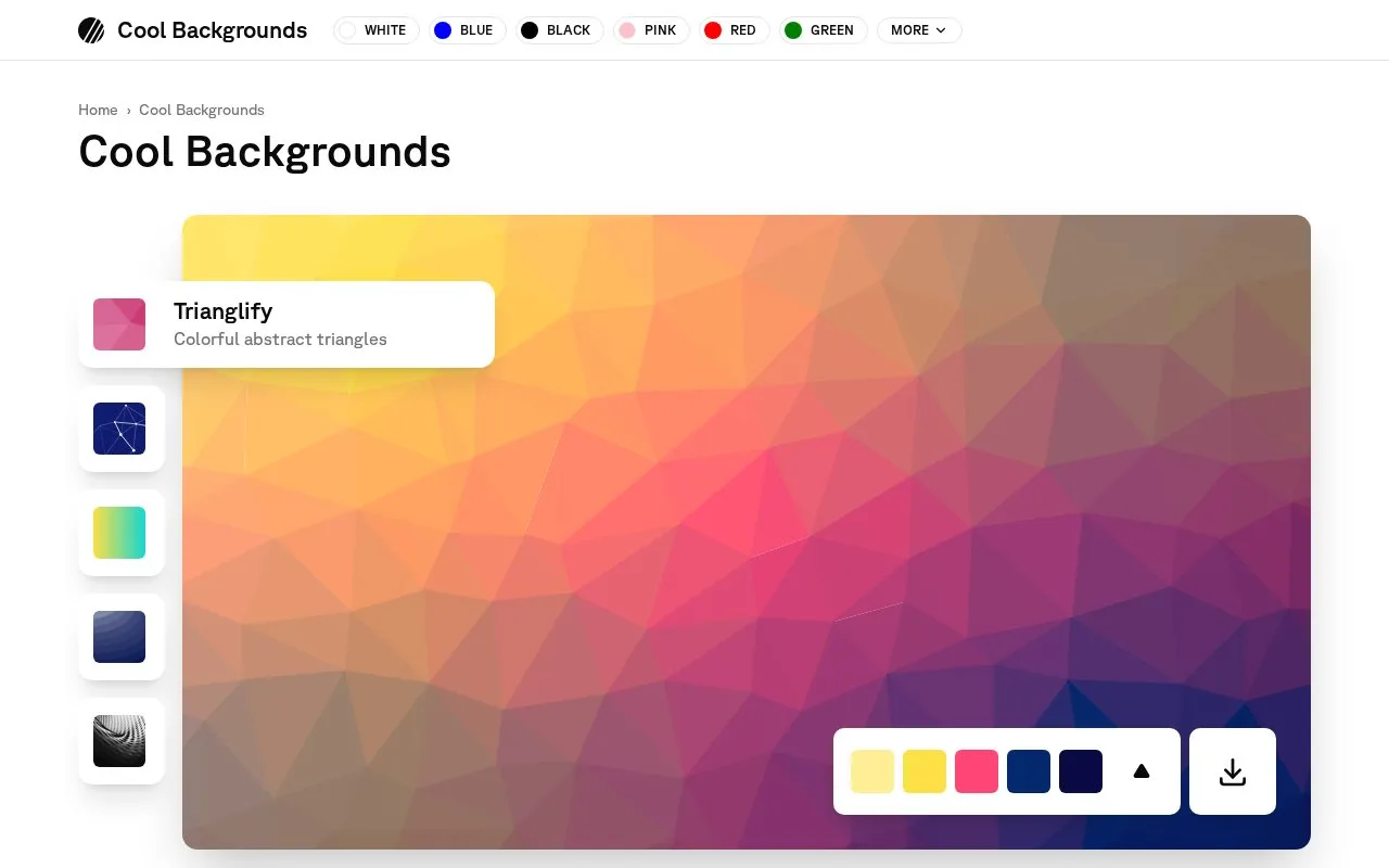CoolBackgrounds homepage screenshot