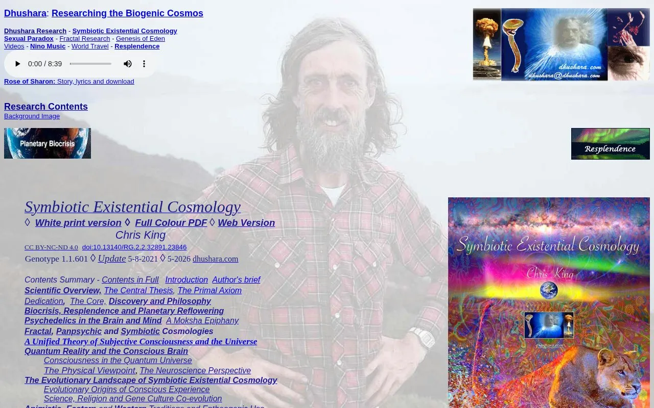 Dhushara Research homepage screenshot