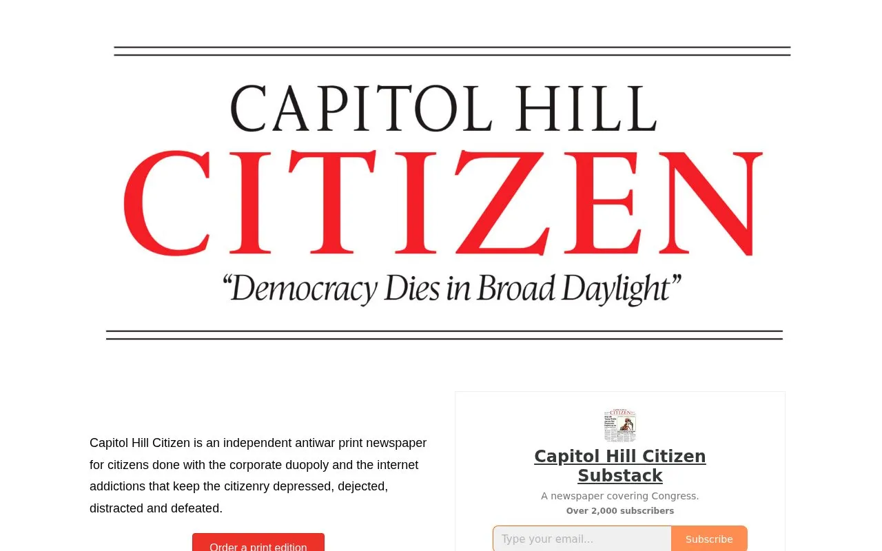 Capitol Hill Citizen homepage screenshot