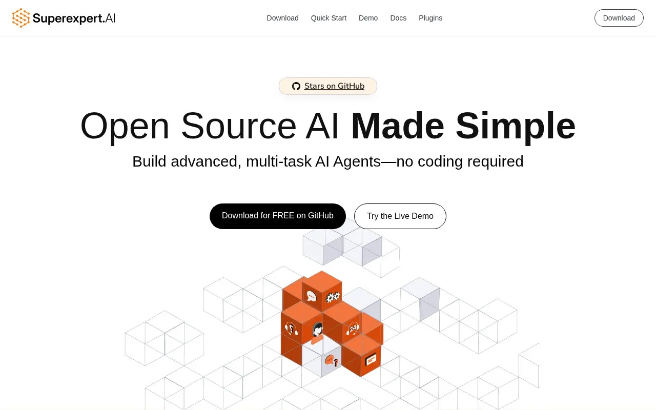 Superexpert.AI homepage screenshot
