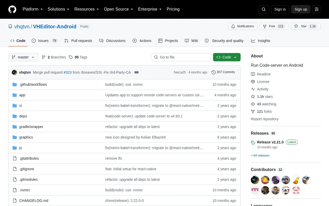 VHEditor homepage screenshot