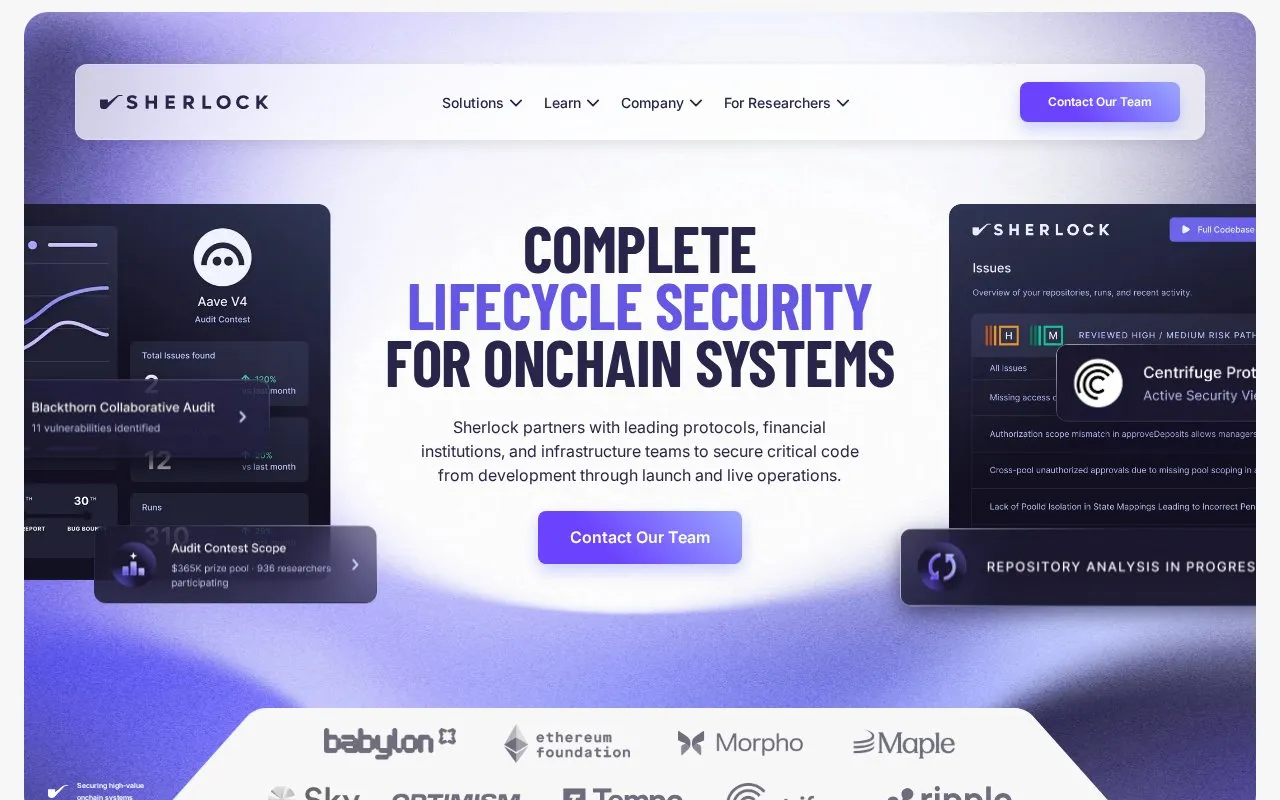 Sherlock homepage screenshot