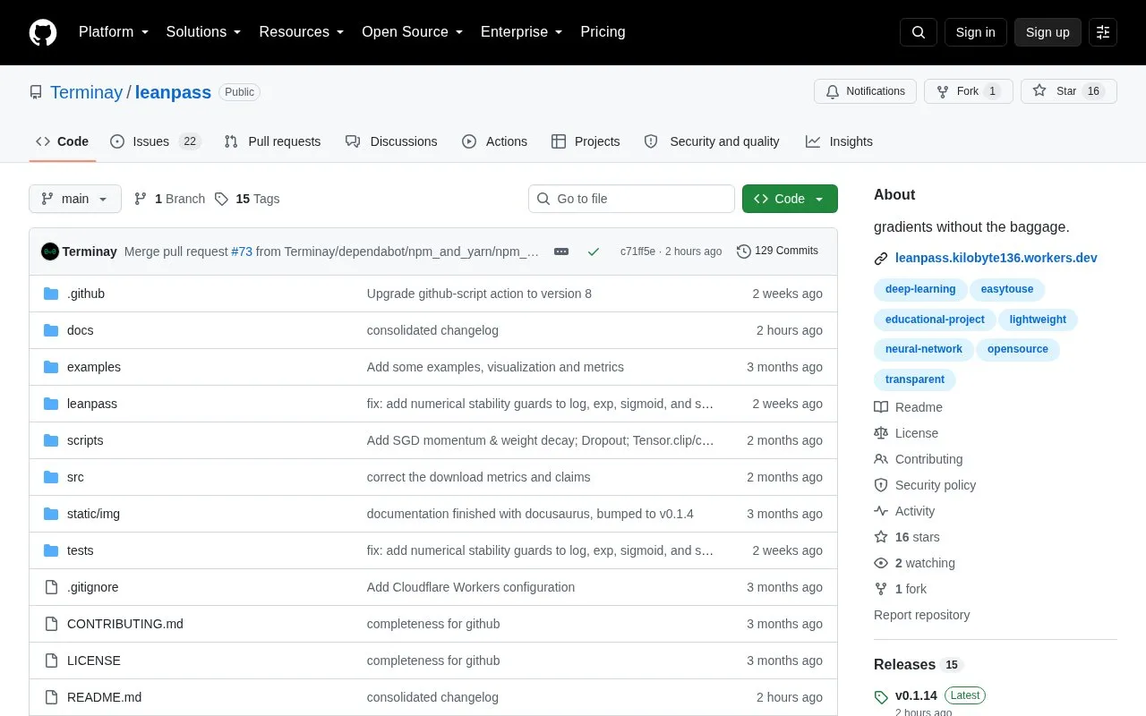 Leanpass homepage screenshot