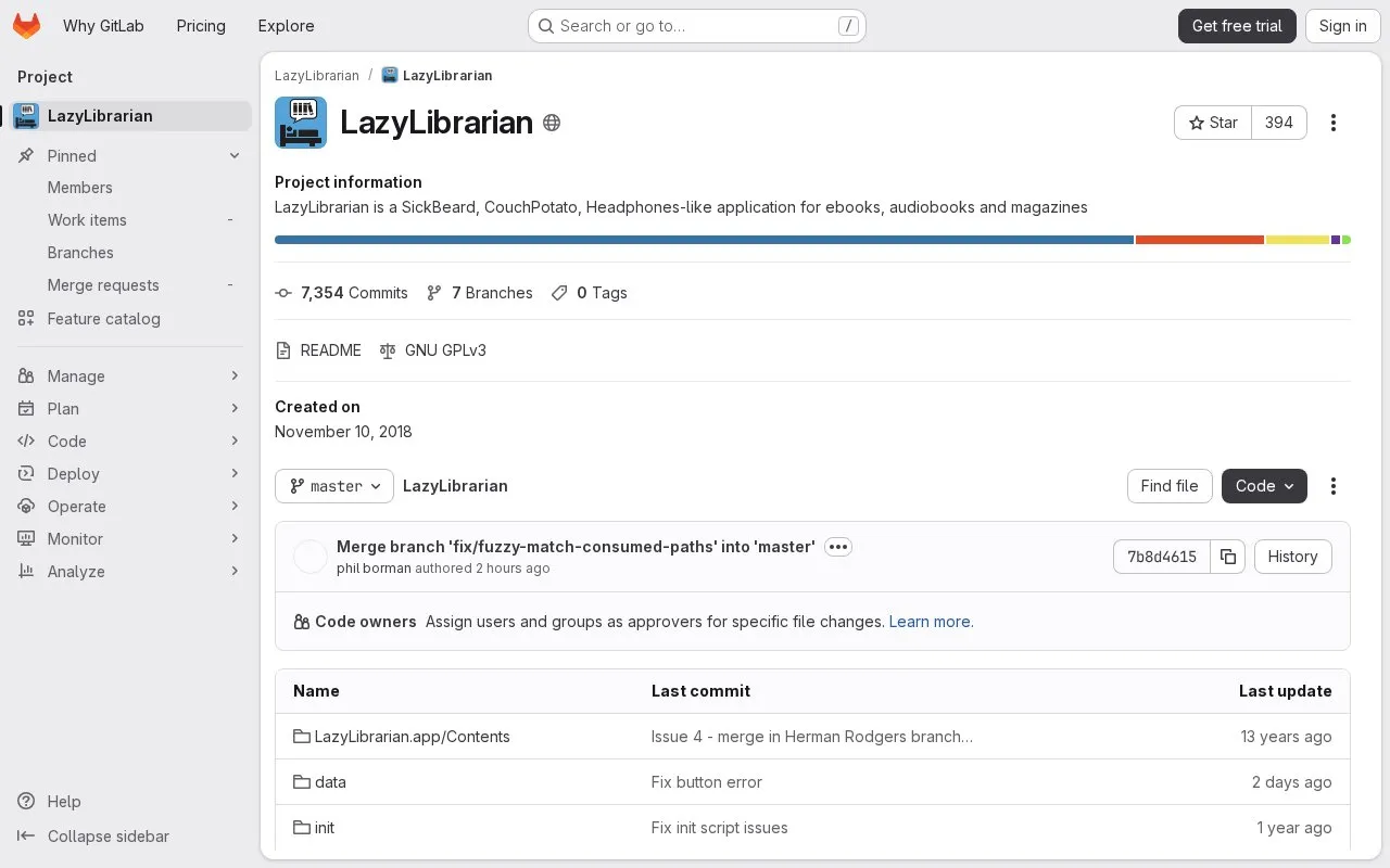 LazyLibrarian homepage screenshot