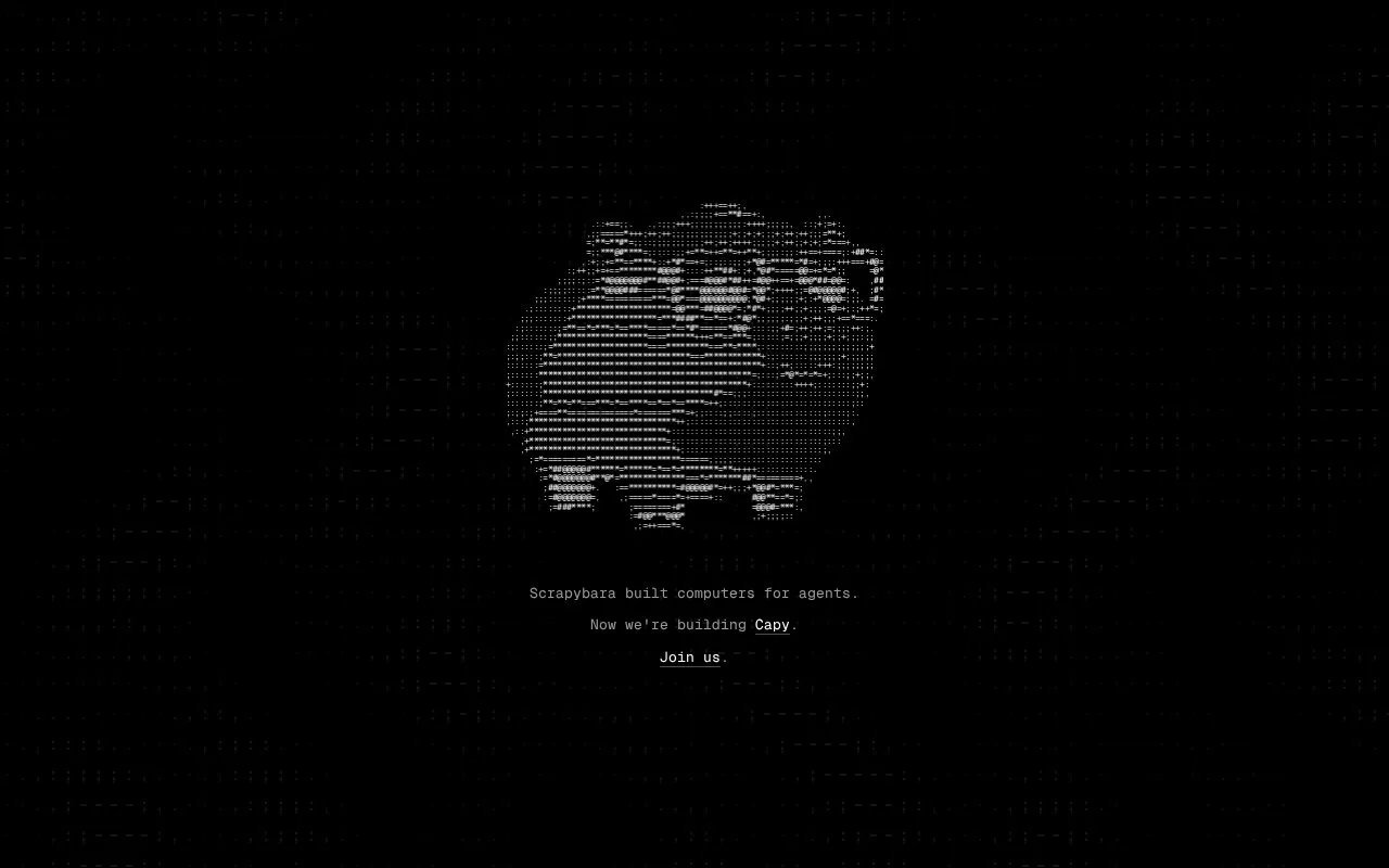Scrapybara homepage screenshot