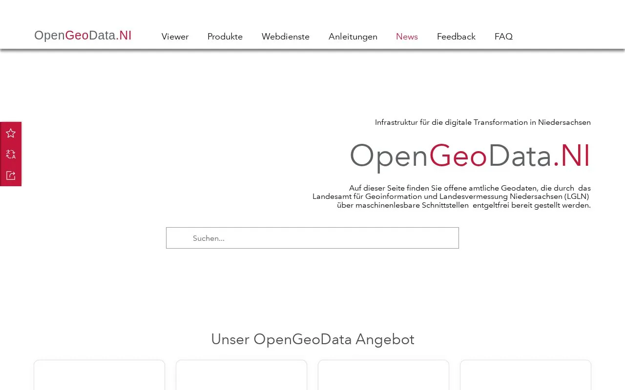 OpenGeoData.NI homepage screenshot