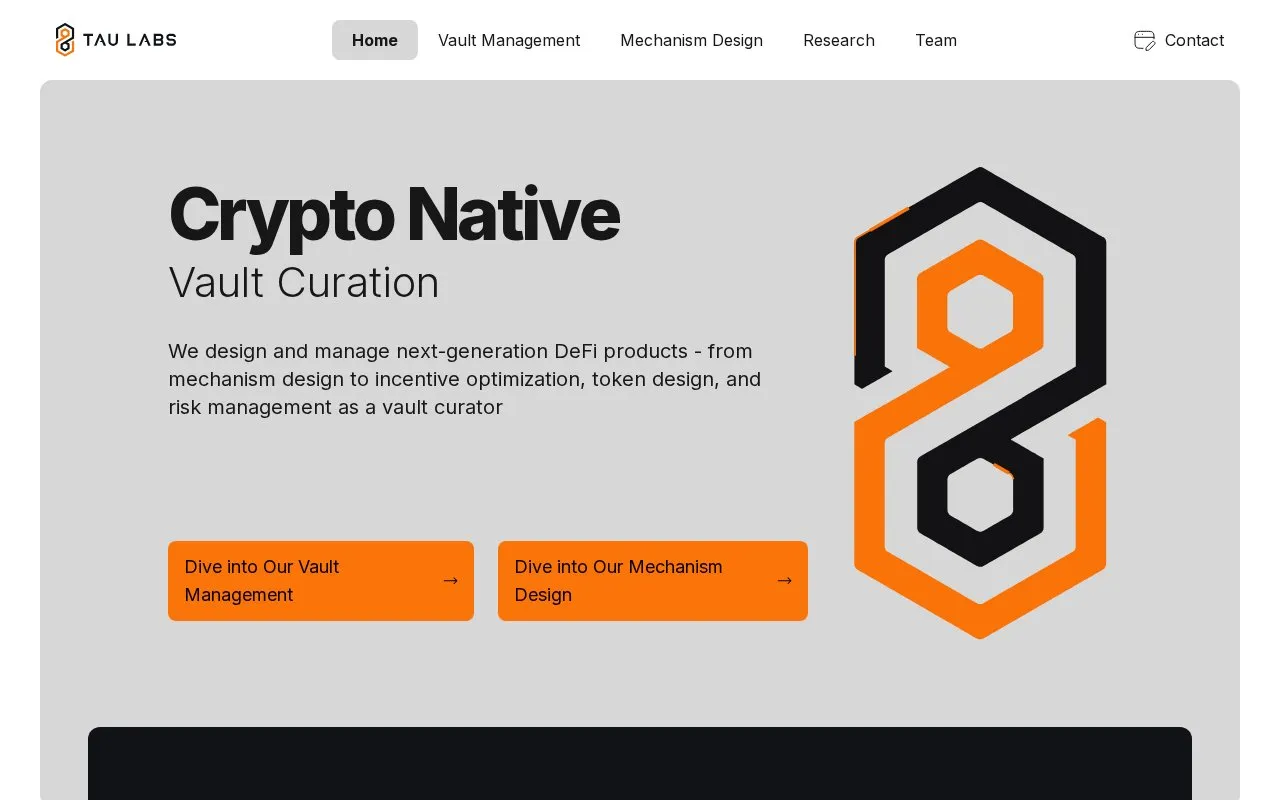 TAU Labs homepage screenshot