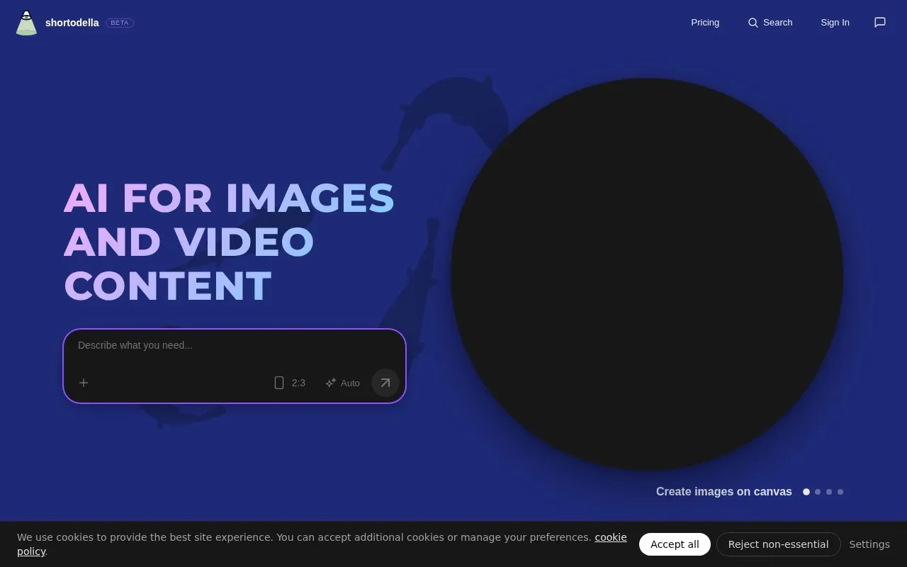 Shortodella homepage screenshot