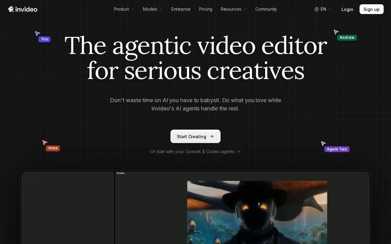 Invideo AI homepage screenshot