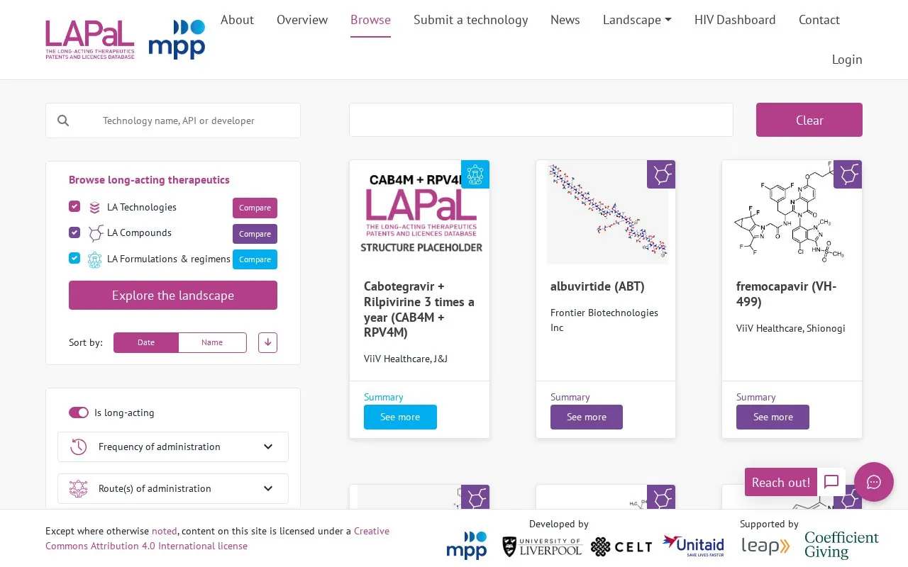 LAPaL homepage screenshot