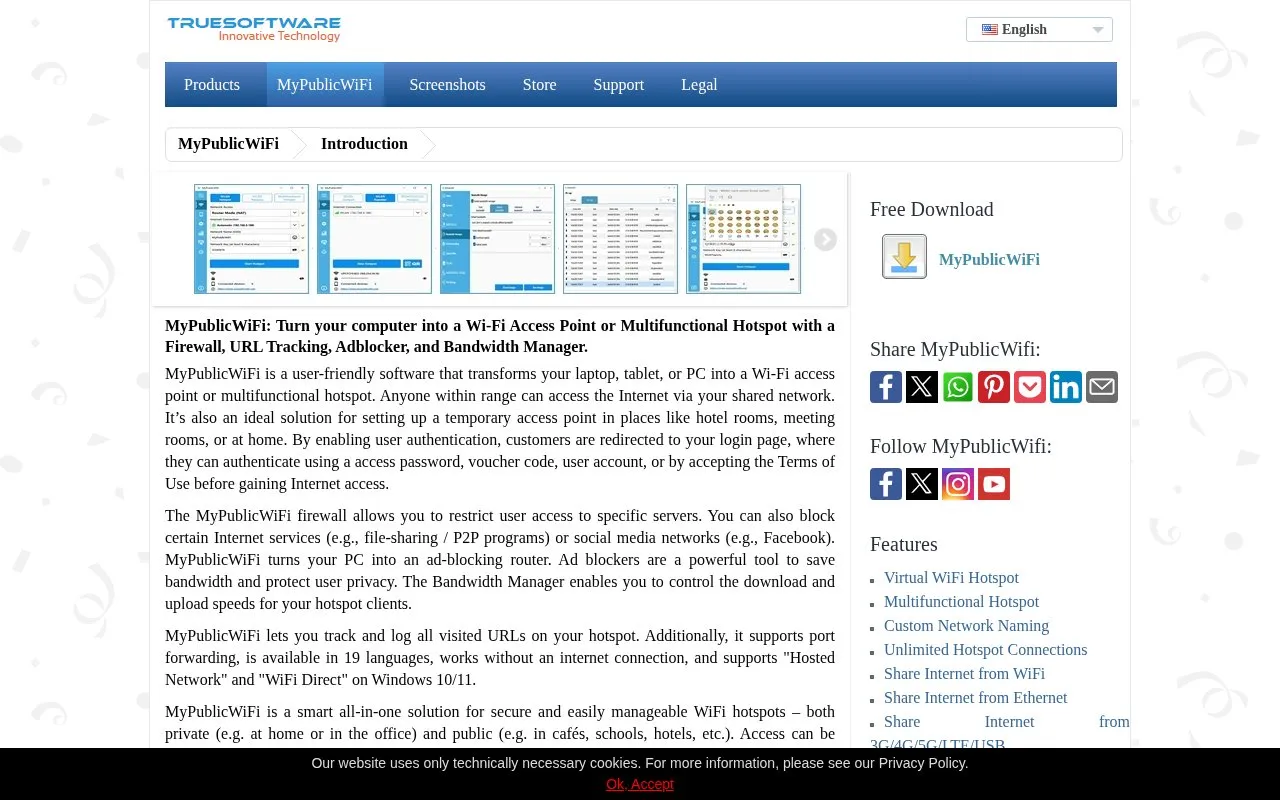 MyPublicWiFi homepage screenshot