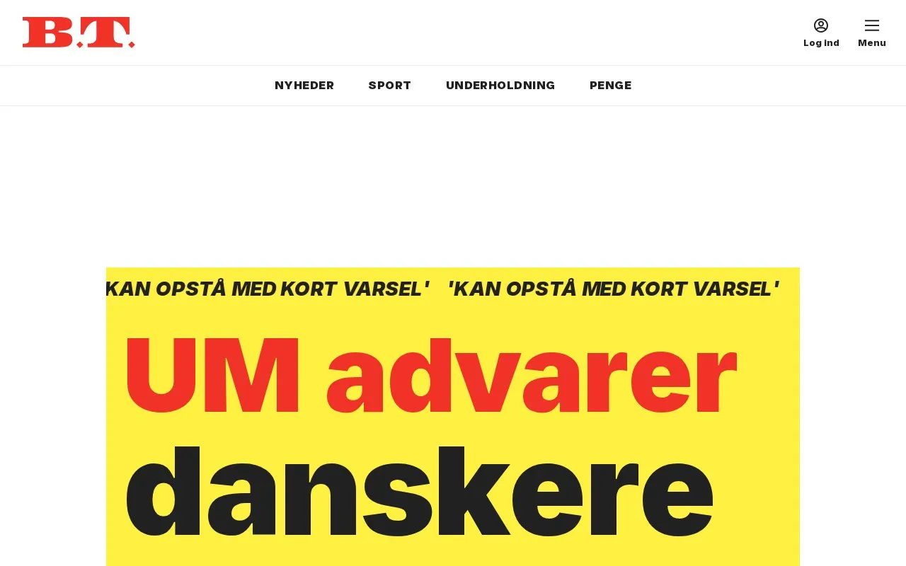 B.T. homepage screenshot