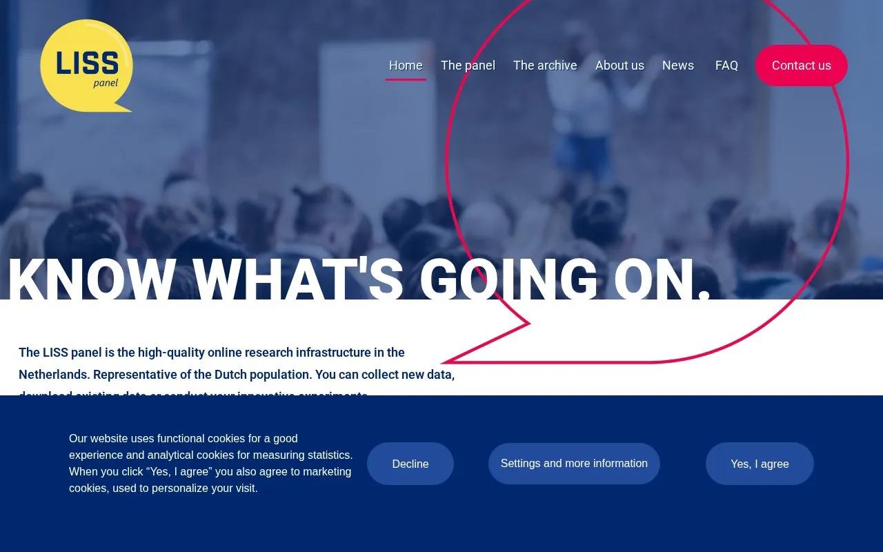LISS Panel homepage screenshot