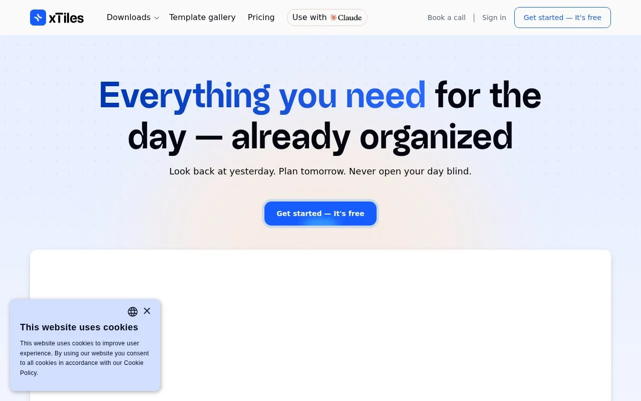 xTiles homepage screenshot
