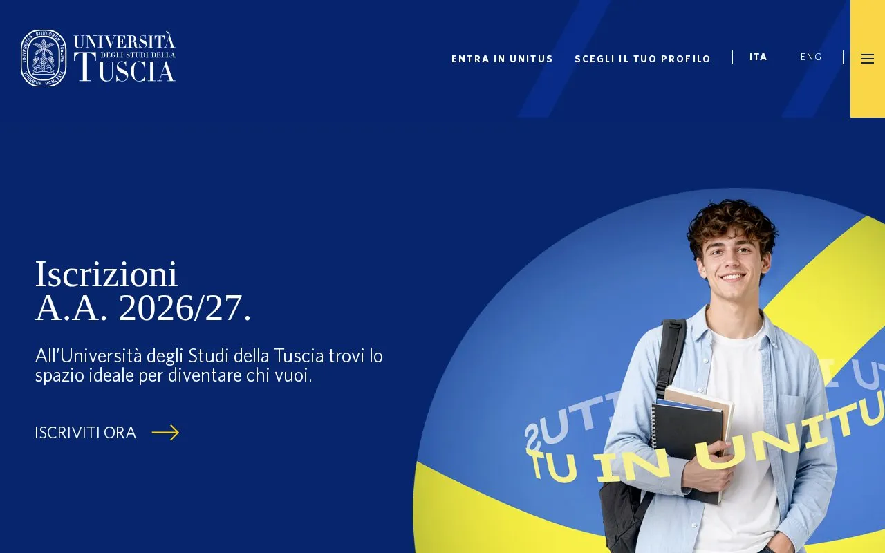 Universita degli Studi della Tuscia homepage screenshot