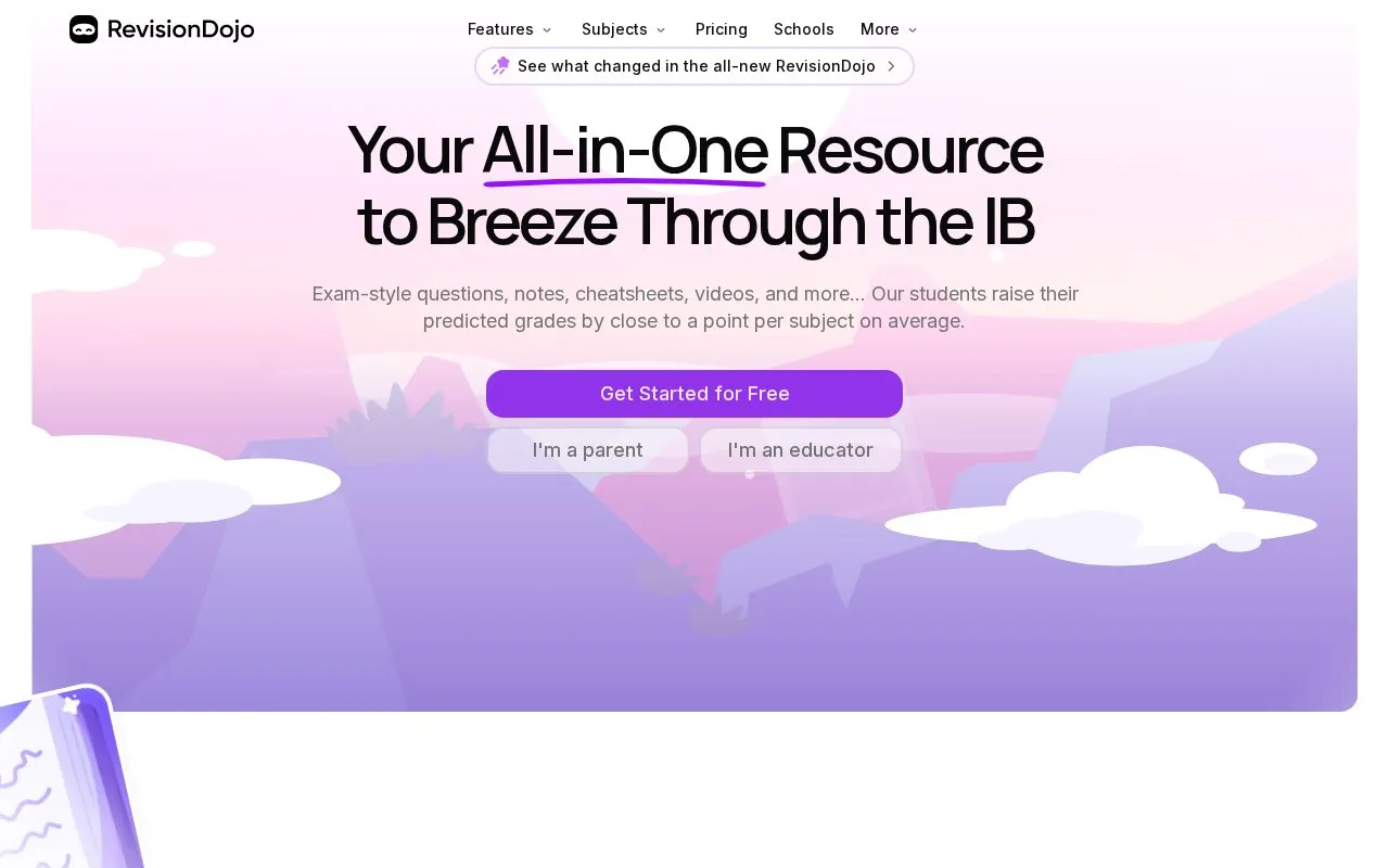 RevisionDojo homepage screenshot