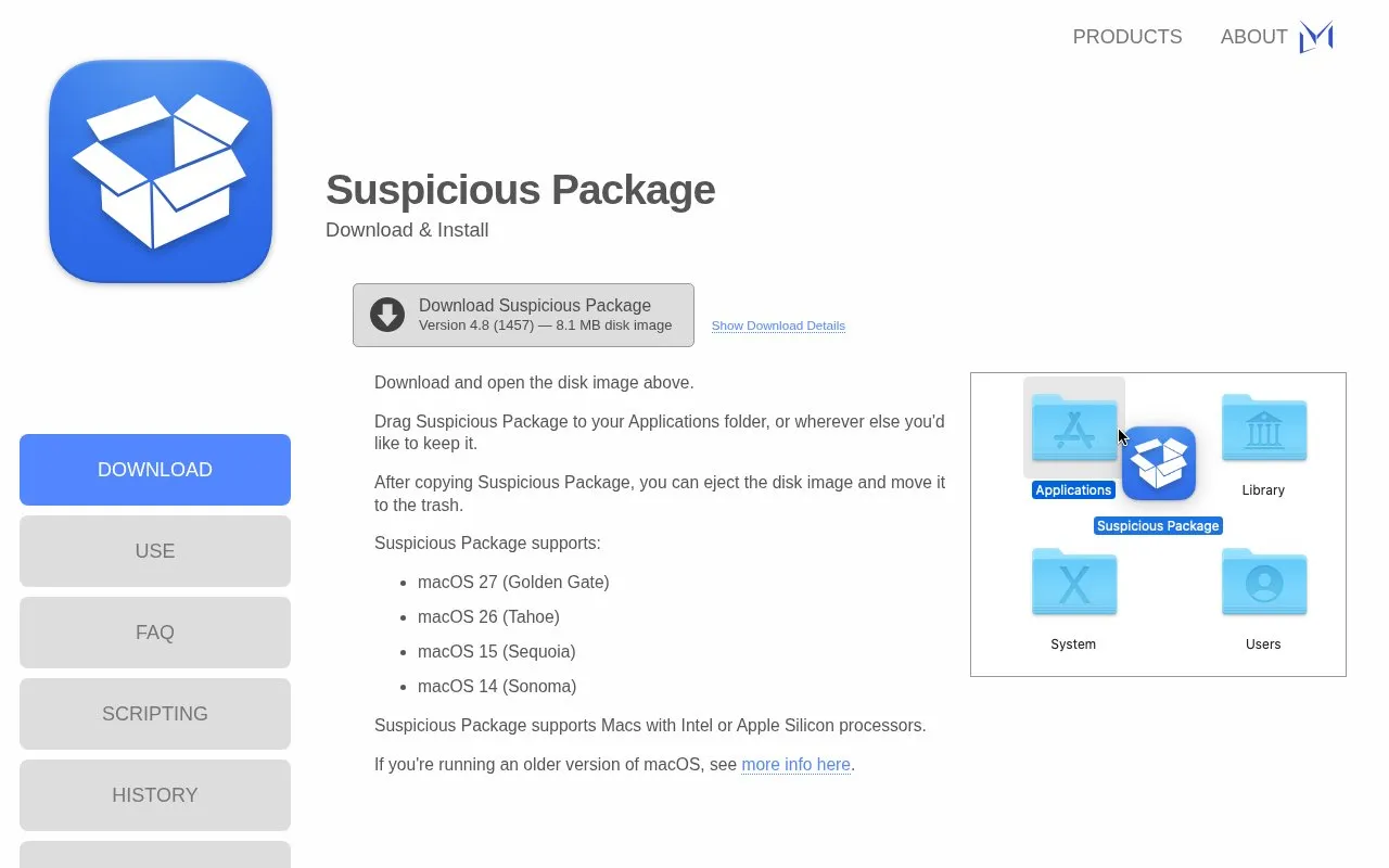 SuspiciousPackage homepage screenshot