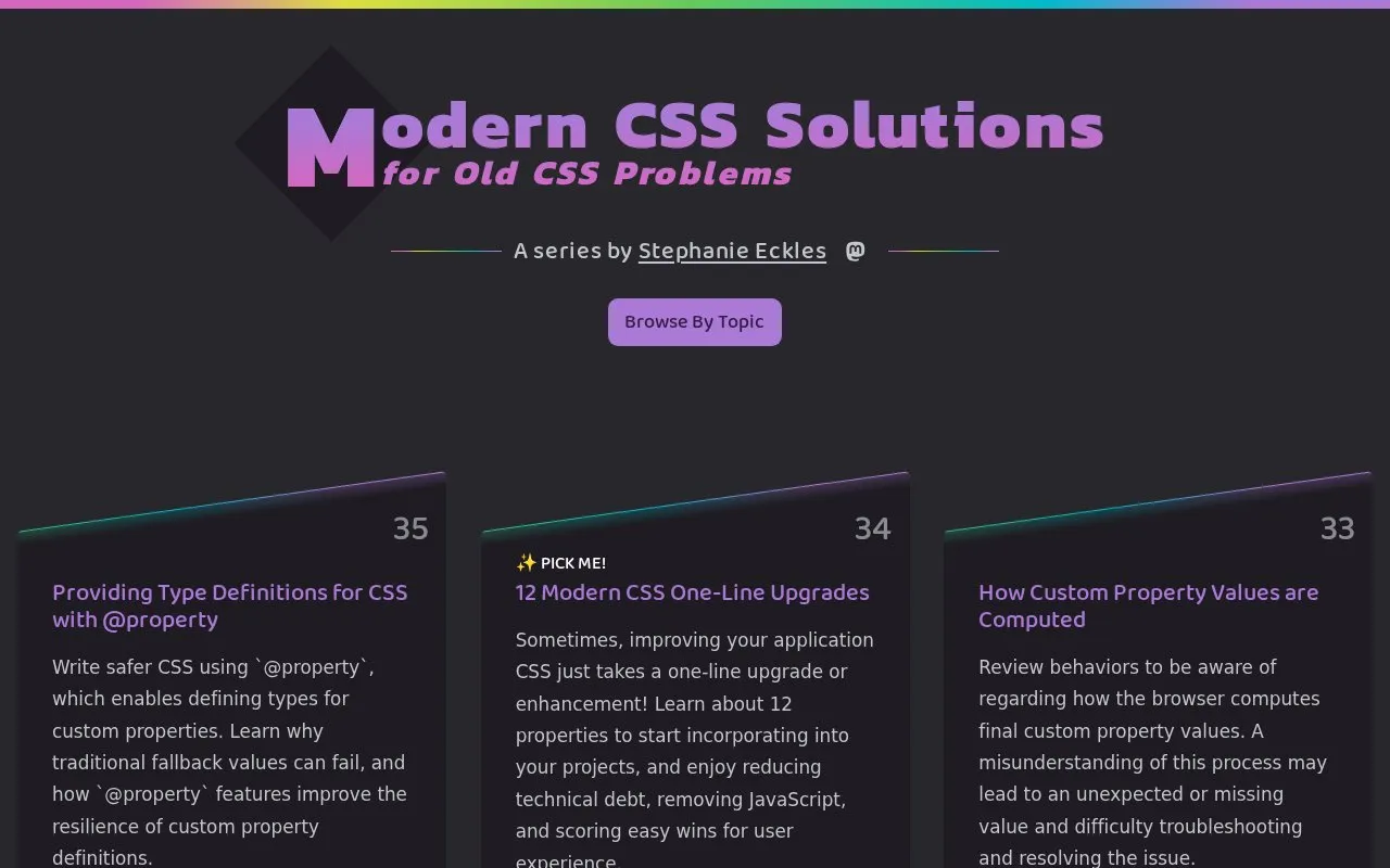 Modern CSS homepage screenshot