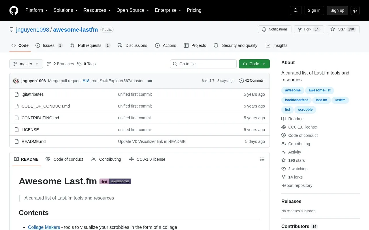 Awesome Last.fm homepage screenshot