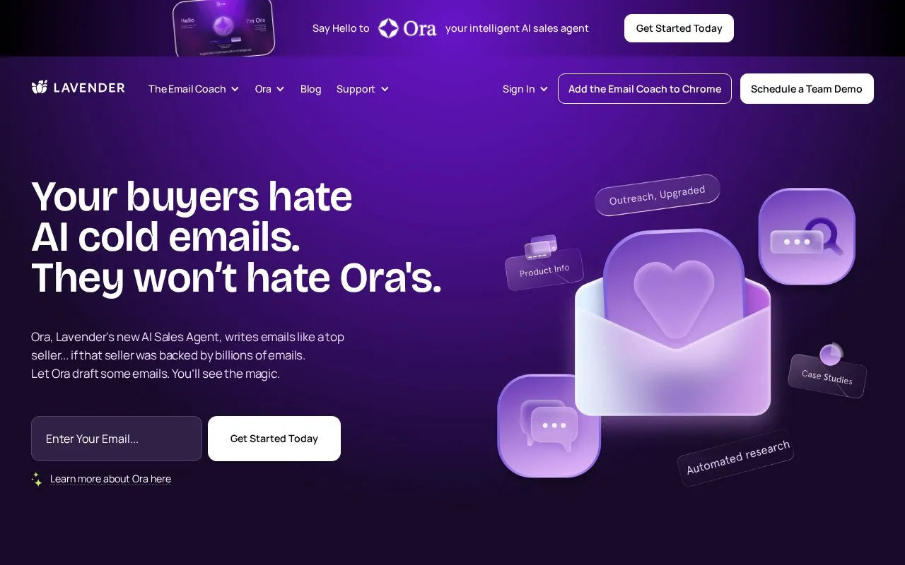 Lavender homepage screenshot