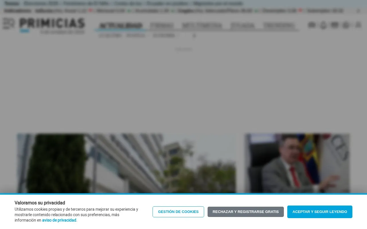 Primicias homepage screenshot