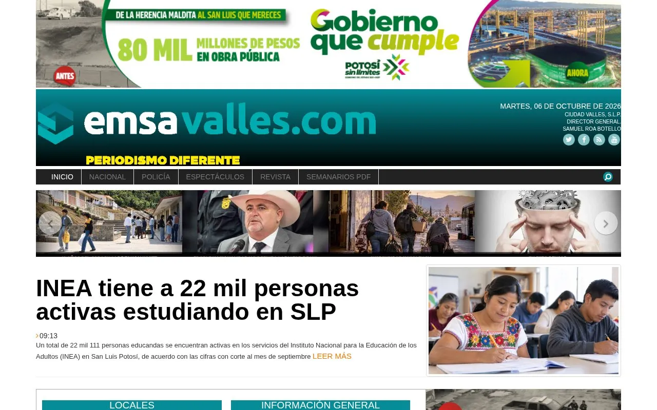 Emsavalles homepage screenshot
