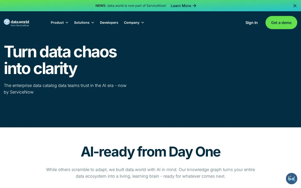 data.world homepage screenshot