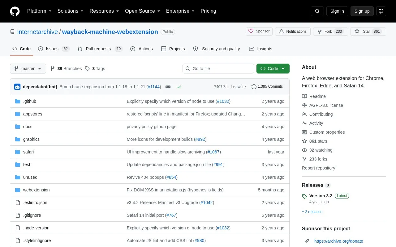 Browser Extension homepage screenshot