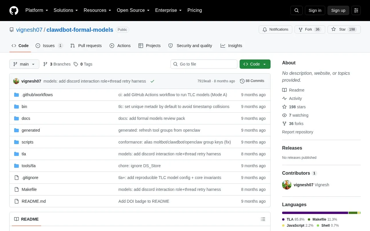 clawdbot-formal-models homepage screenshot