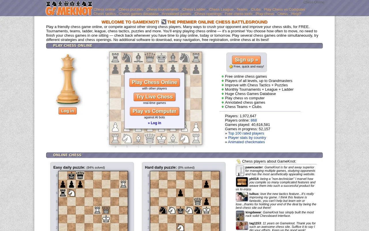 GameKnot homepage screenshot