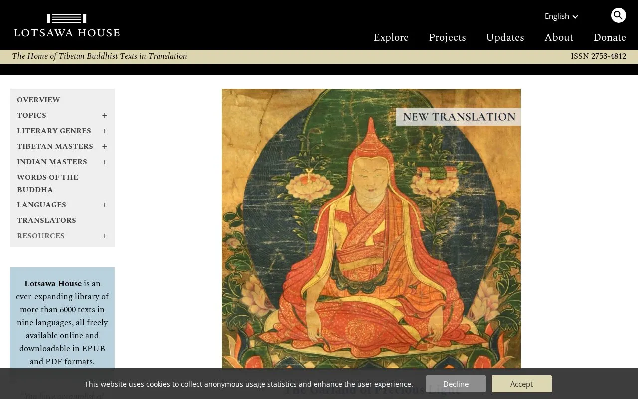 Lotsawa House homepage screenshot