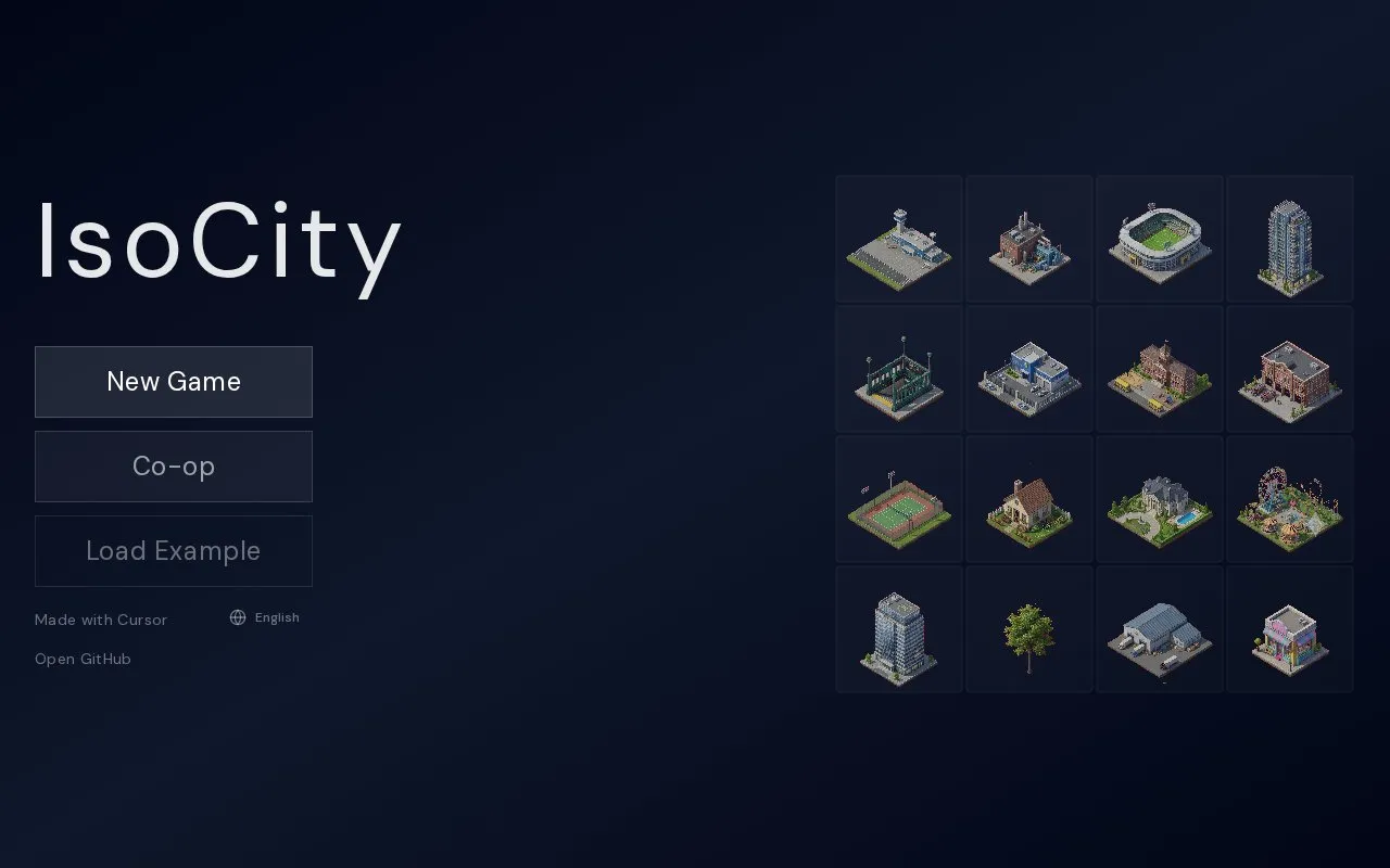 IsoCity homepage screenshot