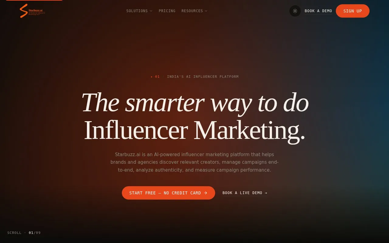 Starbuzz.ai homepage screenshot
