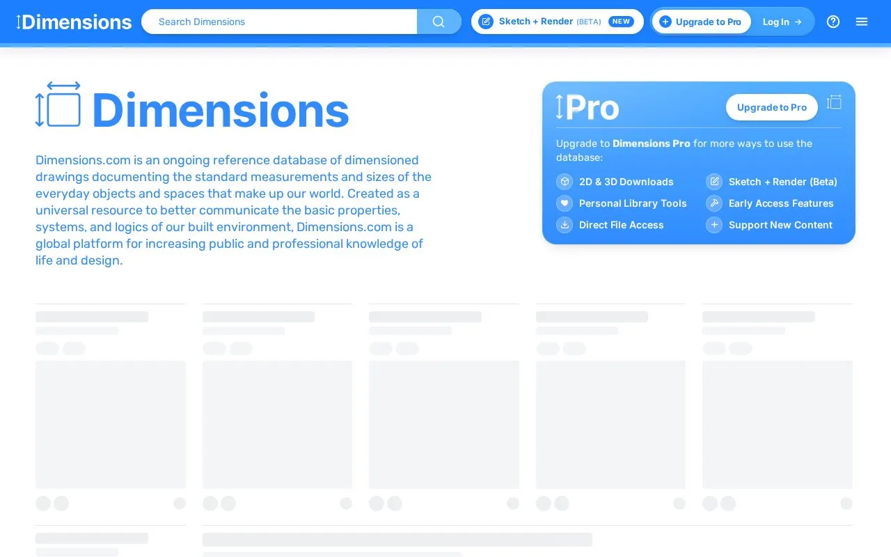 Dimensions homepage screenshot