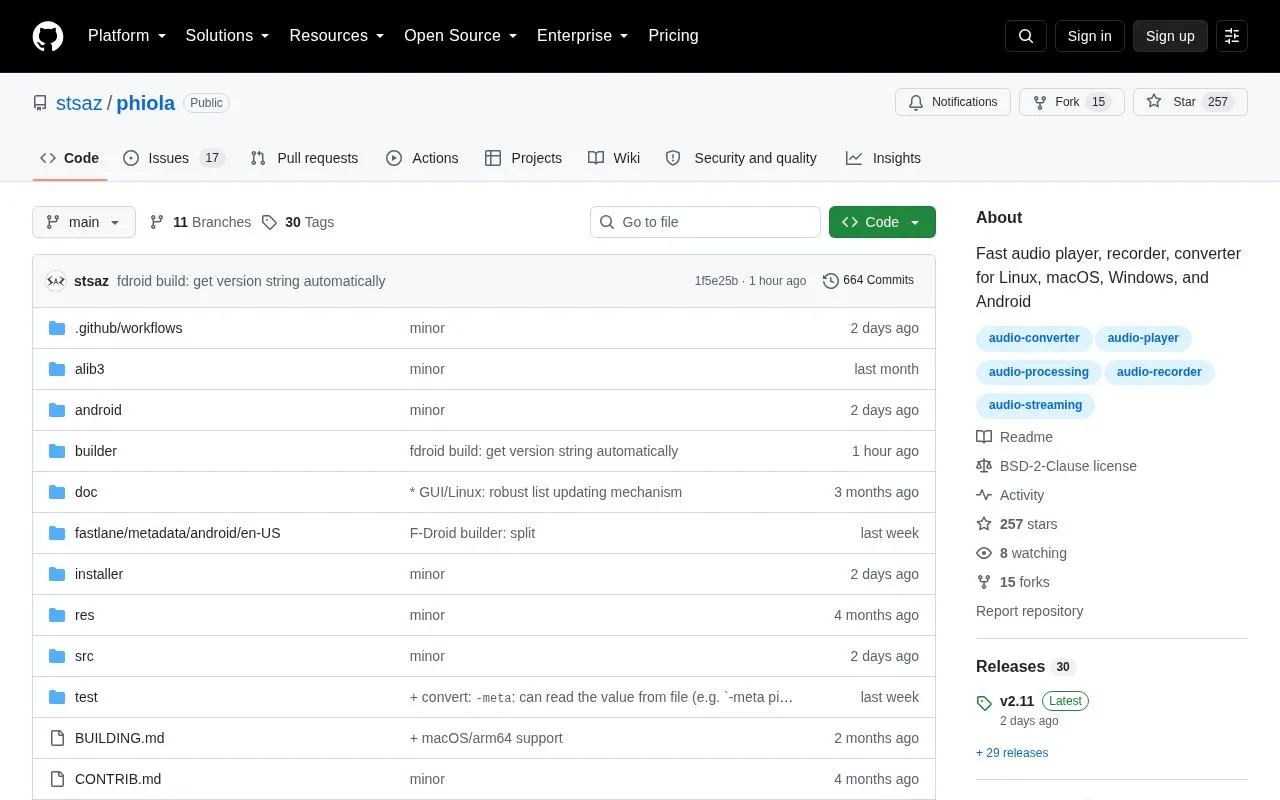 Phiola homepage screenshot