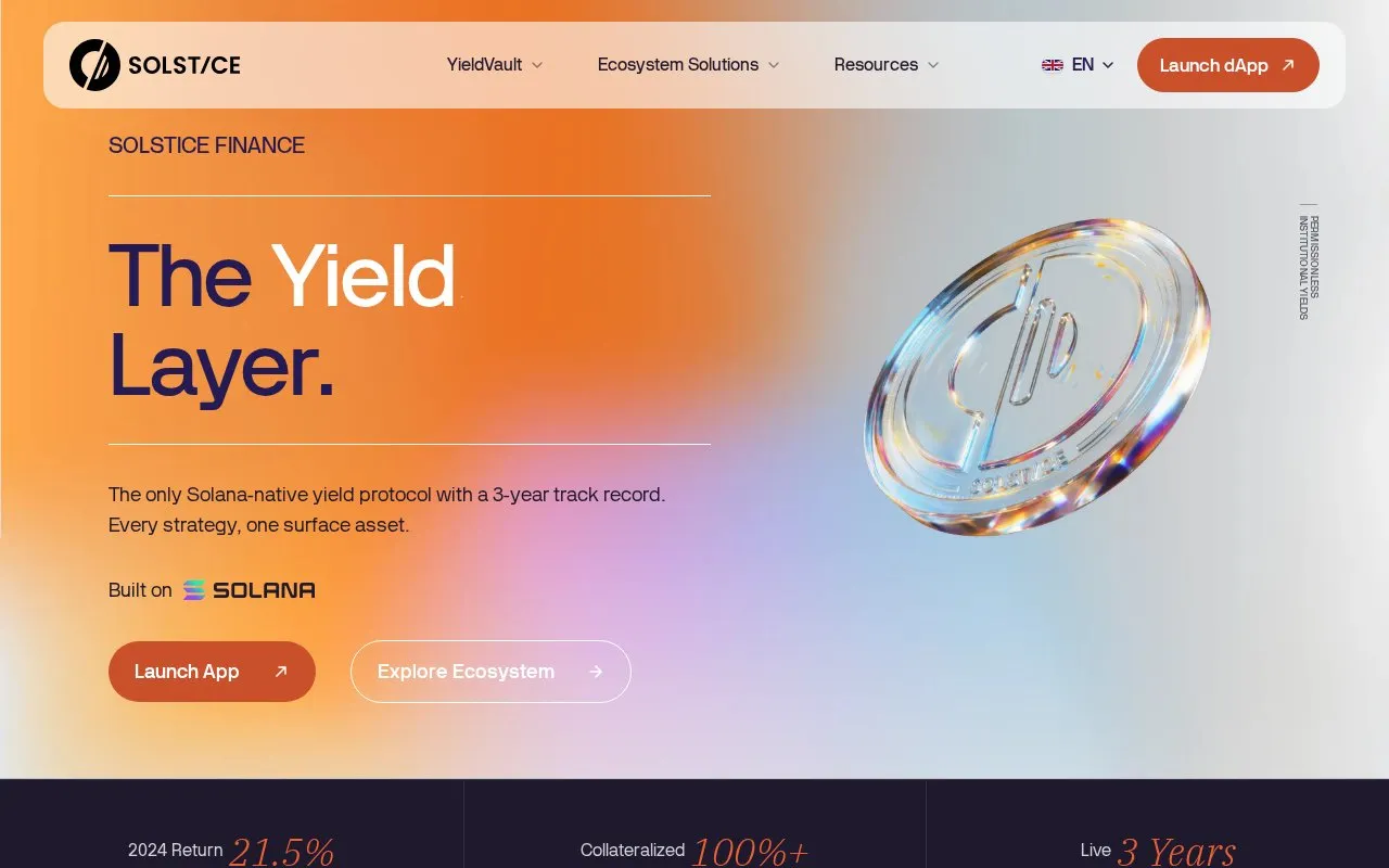 Solstice homepage screenshot